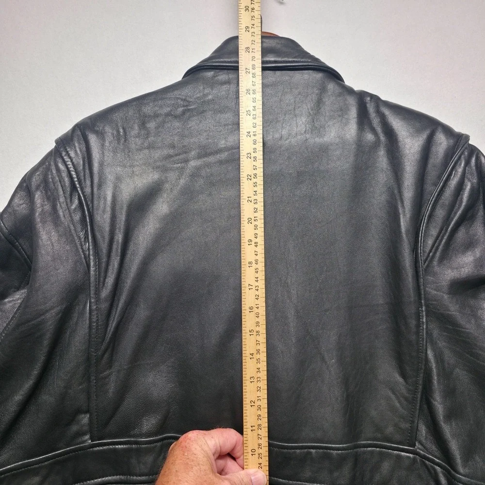 Vintage New River Men's Black Lamb Leather Bomber Jacket Size Large